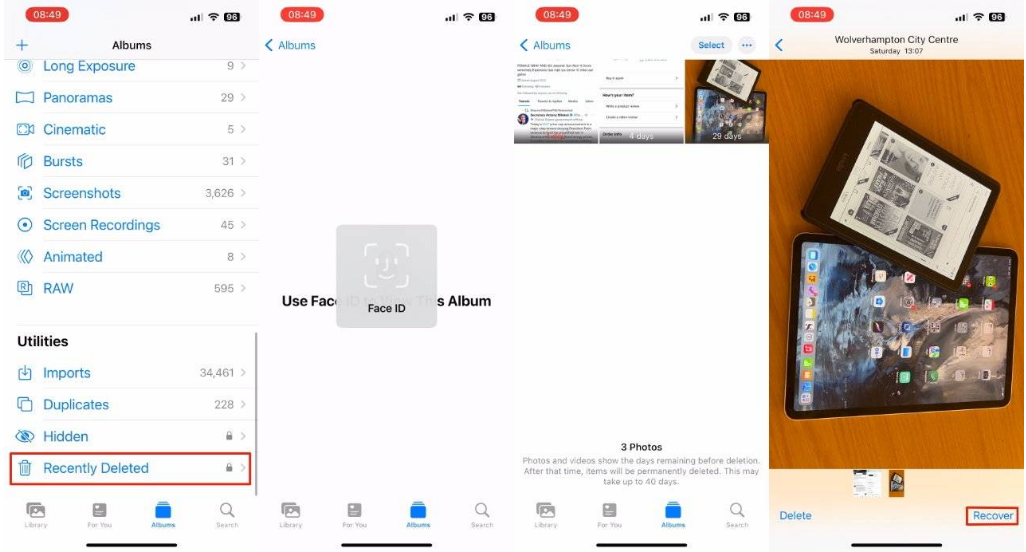长葛苹果14维修分享 iPhone14 上恢复已删除的照片 